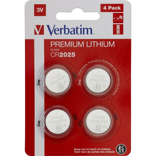 [655839] 1x4 Verbatim CR 2025 Lithium battery 49532