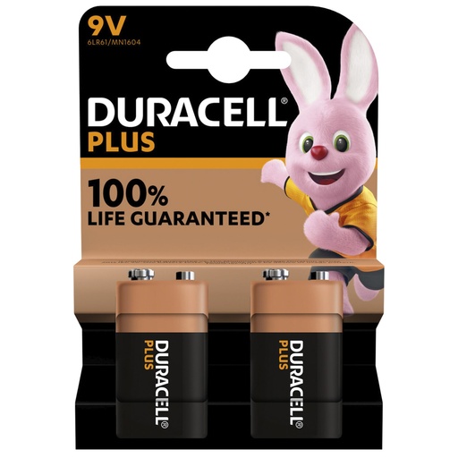 [865594] 1x2 Duracell Plus 9V-Block MN1640 6LR61