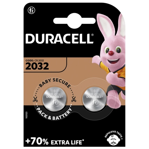 [865622] 1x2 Duracell CR 2032 Lithium Coin Battery