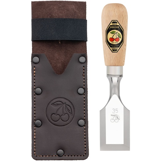 [212125] Kirschen Kurzbeitel in Leder- holster, 35 mm