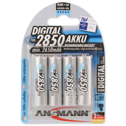 [171108] 1x4 Ansmann NiMH rech. battery 2850 Mignon AA 2650 mAh DIGITAL