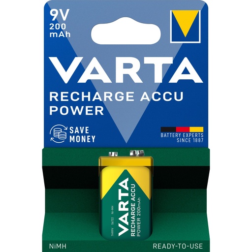 [486976] 1 Varta Rechargeable Accu Power 9V 200 mAh