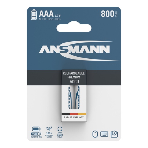 [502539] 12x2 Ansmann maxE NiMH bat. Micro AAA 800 mAh