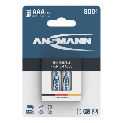 [502553] 12x4 Ansmann maxE NiMH bat. Micro AAA 800 mAh