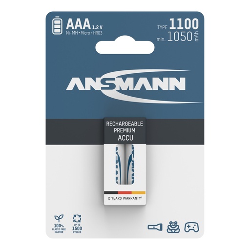 [502560] 12x2 Ansmann NiMH bat. 1100 Micro AAA 1050 mAh