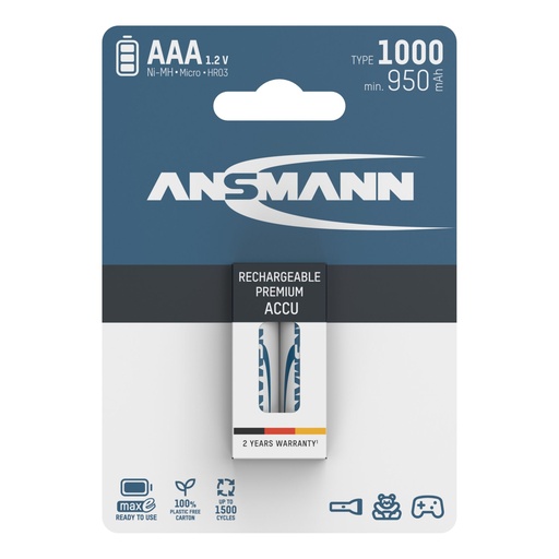 [502567] 12x2 Ansmann NiMH bat. 1000 Micro AAA 950 mAh