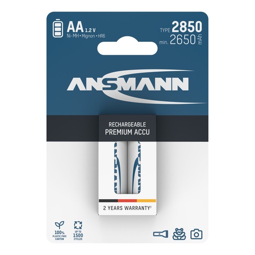 [502602] 12x2 Ansmann NiMH bat. 2850 Mignon AA 2650 mAh