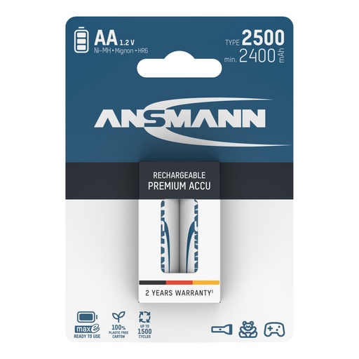 [502742] 12x2 Ansmann maxE NiMH bat. 2500 Mignon AA 2400 mAh