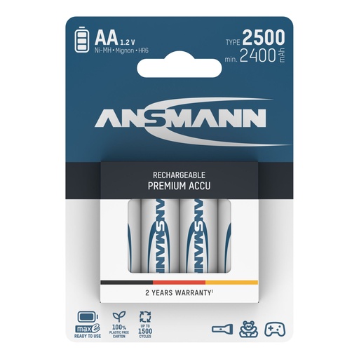 [502756] 12x4 Ansmann maxE NiMH bat. 2500 Mignon AA 2400 mAh