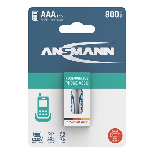 [502854] 12x2 Ansmann maxE NiMH bat. Micro AAA 800 mAh DECT PHONE