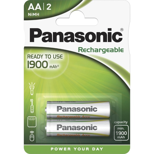 [511595] 1x2 Panasonic Accu NiMH Mignon AA 1900 mAh Ready to Use