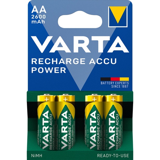 [601041] 1x4 Varta Rechargeable Accu AA NiMH 2600 mAh Mignon