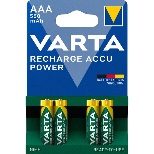 [682768] 1x4 Varta RECHARGE ACCU Power 550 mAH AAA Micro NiMH