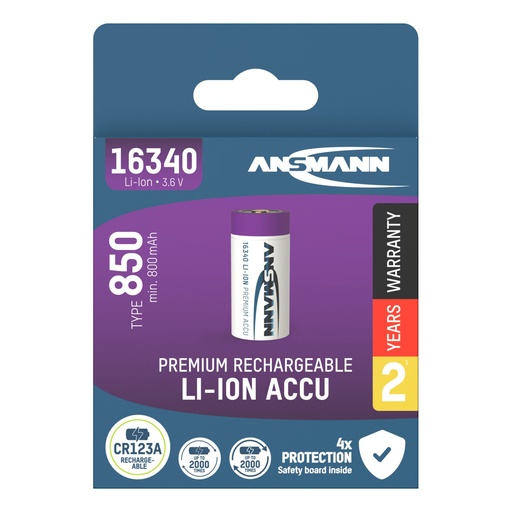 [690741] Ansmann 16340 Li-Ion Akku 850mAh 3,6V Standard Version  1300-0017