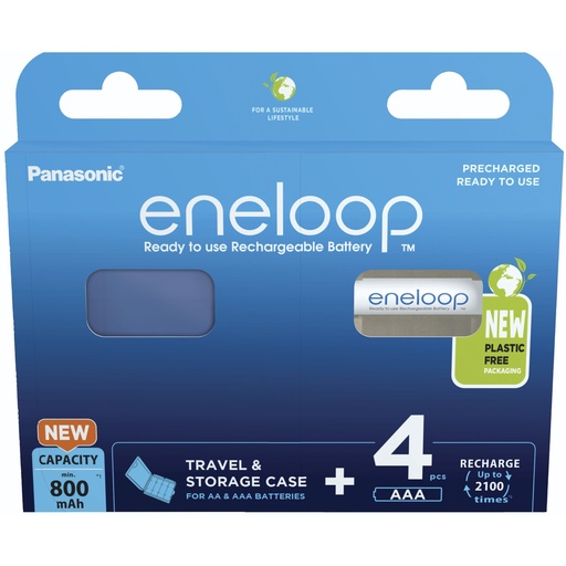 [762575] 1x4 Panasonic Eneloop Micro AAA 800mAh + Akkubox    BK-4MCDEC4BE