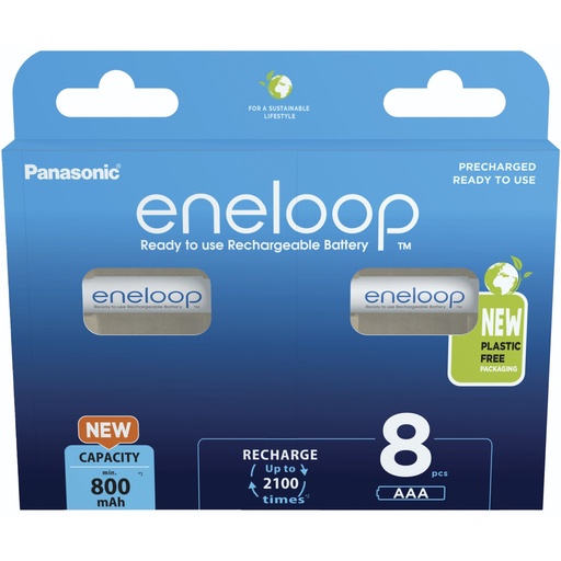 [762589] 1x8 Panasonic Eneloop Micro AAA 800mAh Ni-MH        BK-4MCDE/8BE