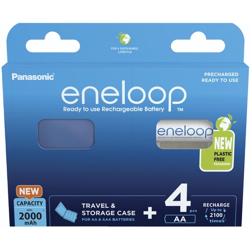 [762610] 1x4 Panasonic Eneloop Mignon AA 2000mAh + Akkubox   BK-3MCDEC4BE
