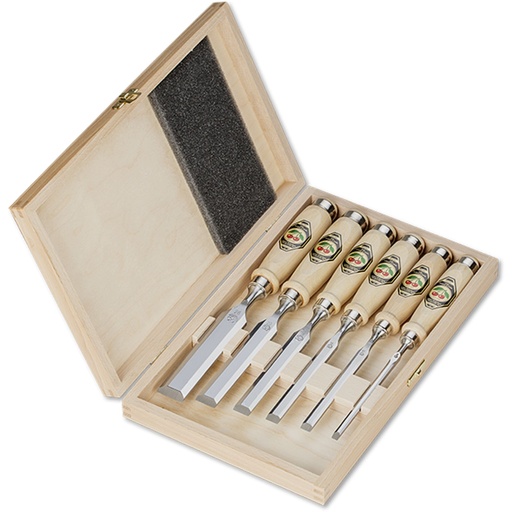 [433302] Kirschen Firmer Chisel Set 6pcs 1101 HK in wooden box   1101000