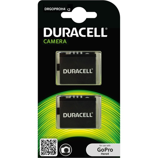 [492277] 1x2 Duracell Li-Ion bat. 1160mAh for GoPro Hero 4