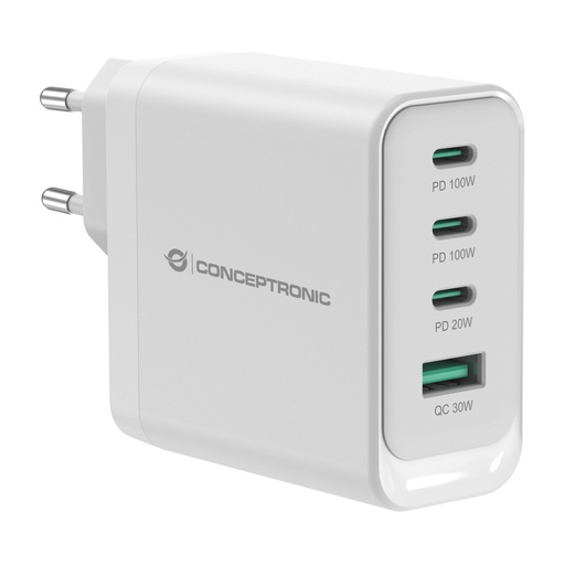 [134936] Conceptronic ALTHEA22W100 4-Port 100W GaN USB PD Charger