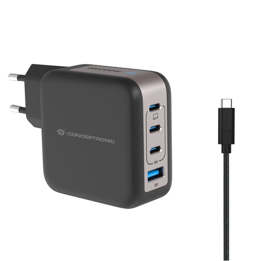 [165771] Conceptronic ALTHEA18B 4-Port 100W GaN USB PD Charger