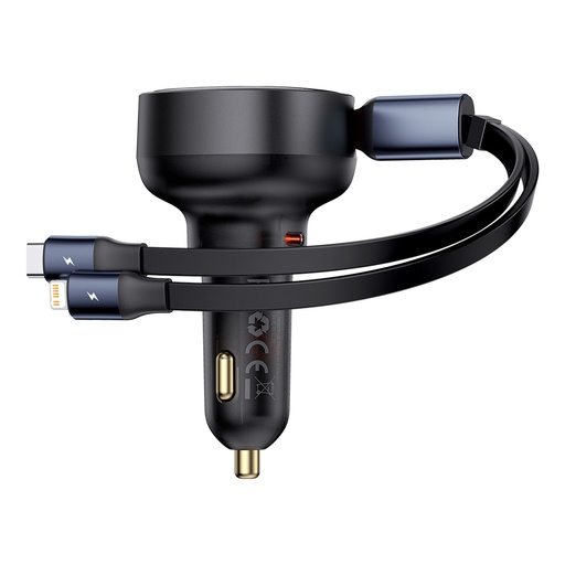 [171609] Baseus Enjoyment Pro Charger C+ Retractable & iP Cable 60W