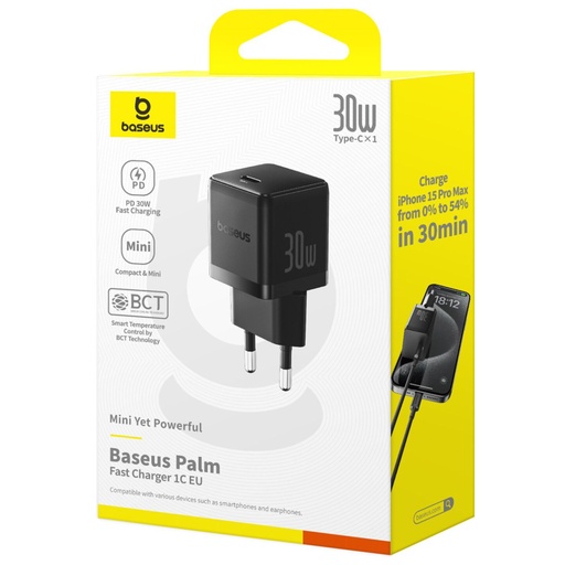 [172057] Baseus Palm USB C Charger 30W EU black