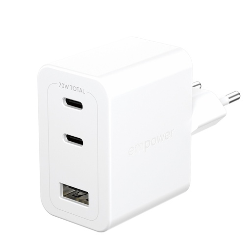 [198209] PanzerGlass empower 70W Charger 2x USB-C 1x USB-A White