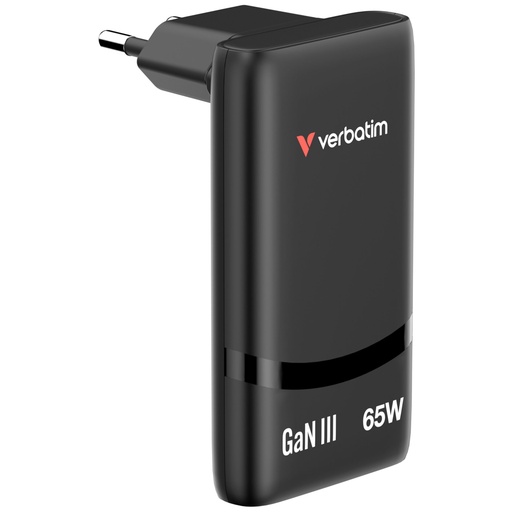 [202444] Verbatim Fold n Go GaN Charger 65W 2xUSB C schw.klappb.St.32354