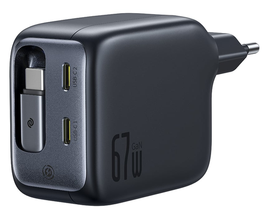 [211635] Baseus EnerCore CJ11 Charger Retractable 3C 67W EU Black