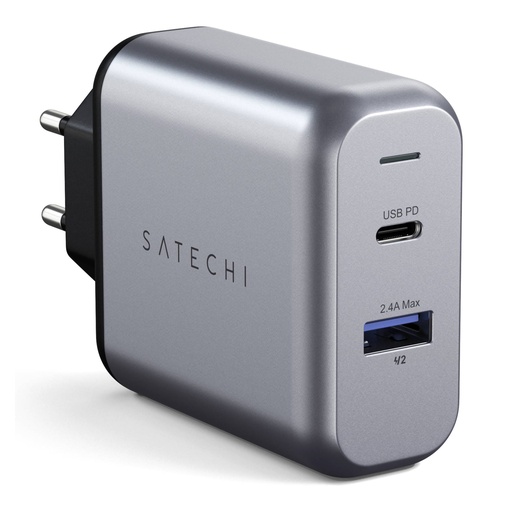 [435381] Satechi 30W Dual Port Wall Charger space gray