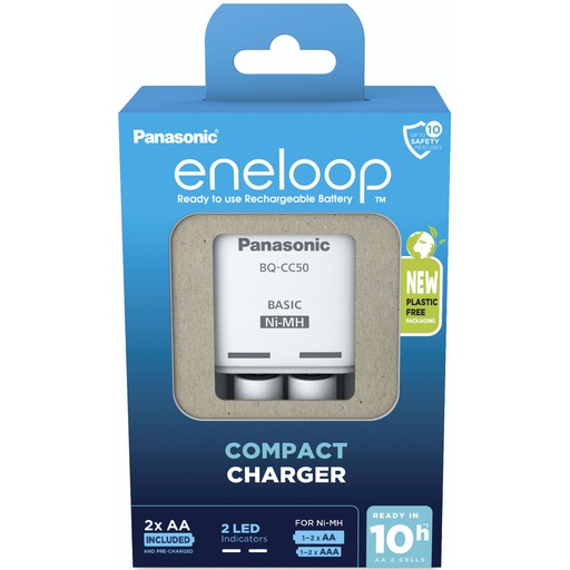 [762771] Panasonic Eneloop Compact Charg. BW-CC50 incl. 2xAA K-KJ50MCD20E