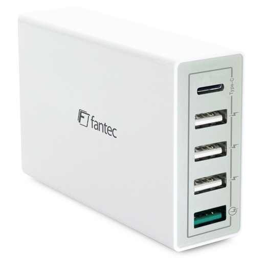 [818043] FANTEC QC3-A51 Quick Charge 3.0 40W 5 USB Ports white