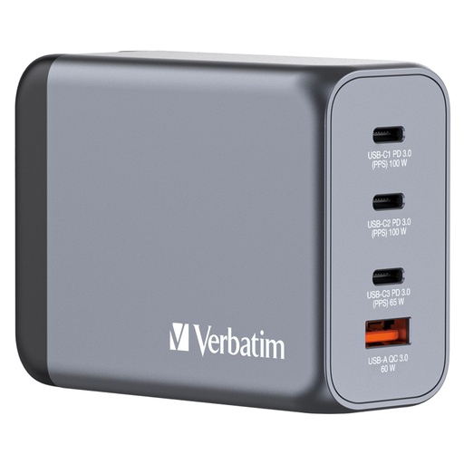 [871810] Verbatim GNC-200 GaN Charg. 200W 3xUSB-C PD, 1xUSB-A QC 3.0 32204