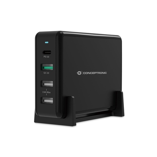 [884025] Conceptronic OZUL01B 4-Port 65W USB-PD Charger
