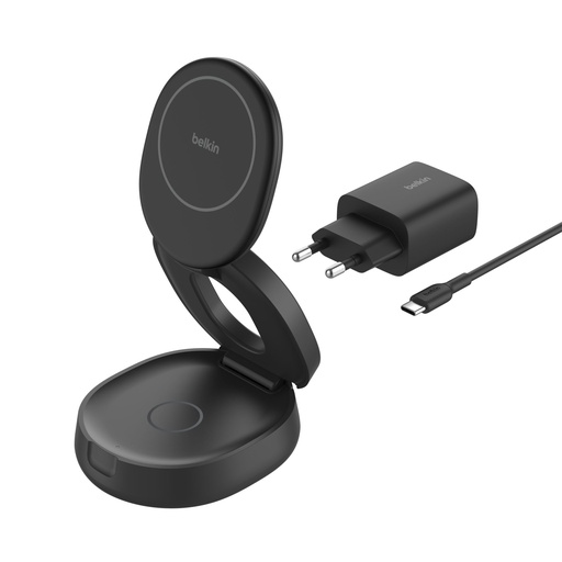 [173415] Belkin Boost Charge adjustable mag.2-in-1 Ch.Qi2 bl. WIZ035kqBK