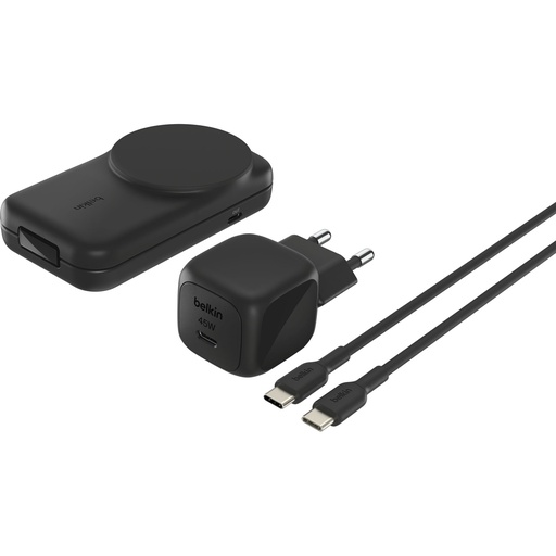 [190341] Belkin UltraCharge 25W Qi2 magn. 2-in-1 Lad.klappb.sw. WIZ038kqBK