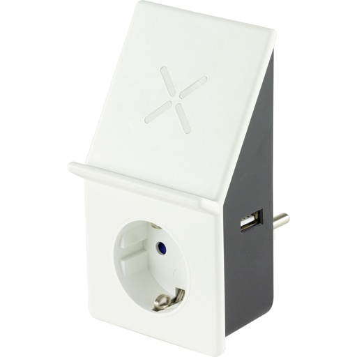 [612047] REV USB Charge Adapter with Wireless Charging + 1x socket