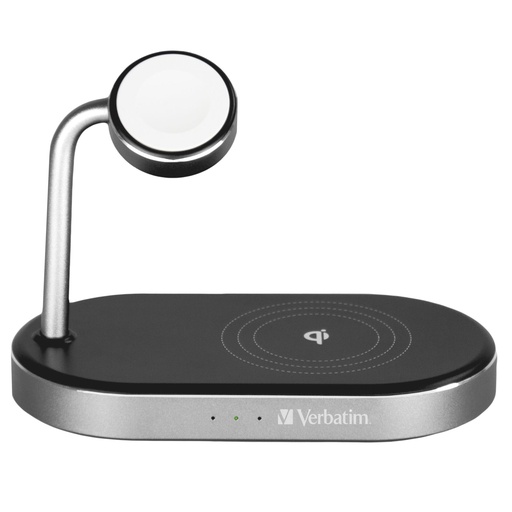 [802307] Verbatim WCS-02 Aluminium 3-in-1 Qi MFi WiFi+Apple Watch Charger