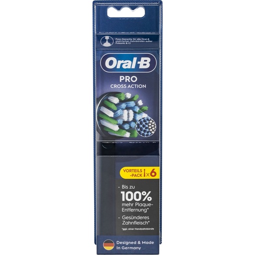 [802706] Oral-B Toothbrush heads black ProCrossAction CleanMaximizer6pc