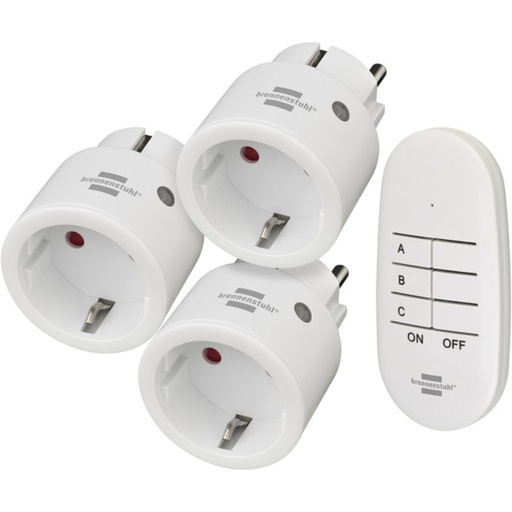 [673857] Brennenstuhl Comfort-Line Remote Control Socket Set Mini 3+1