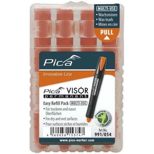 [798877] Pica VISOR permanent replacement refills fluo-orange