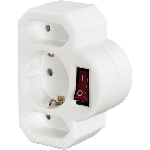 [256370] Hama Multi Socket 3-fold adapter with switch white