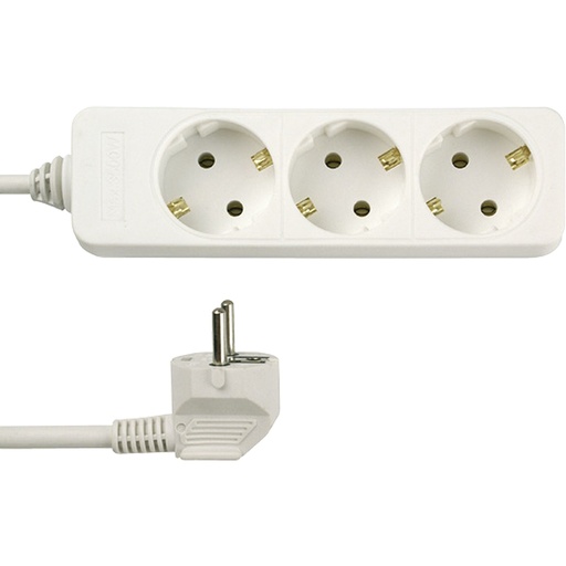 [463757] REV Socket line 3-fold 3,0 m white