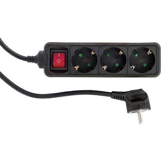 [463792] REV Socket line 3-fold 1,4 m black w. switch