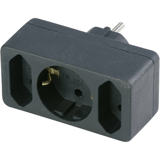 [504814] REV transition plug 2-fold + 1 Safety contact black
