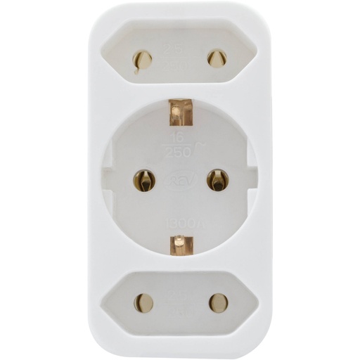 [504821] REV transition plug 2-fold + 1 Safety contact white