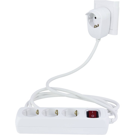[504919] REV Multiple Socket Outlet 3+1-fold 5m + switch white