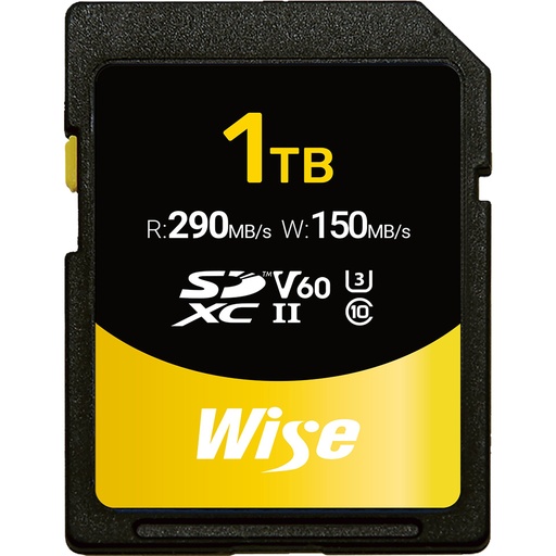 [163447] Wise SDXC UHS-II V60         1TB R:290MBs / W:150MBs  WI-SD-S1024