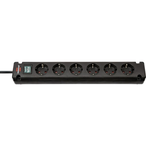 [543468] Brennenstuhl Bremounta 6 fold black 3m + switch
